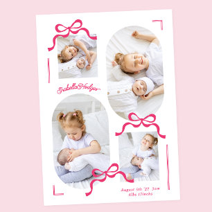 rosa bows collage 4 foton från foto-baby meddelande