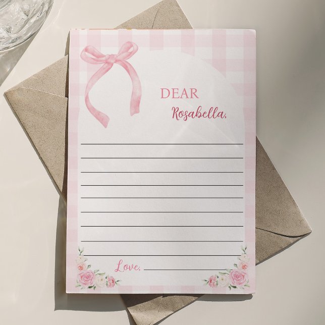 Rosa Bows Coquette Time Capsule Note Card Tack Kort (Skapare uppladdad)