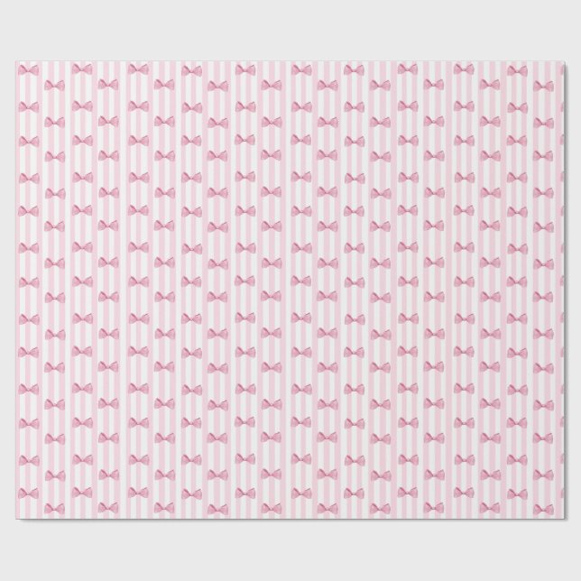 Rosa Bows Flicka Baby Shower Gift Wrap Presentpapper (Platt)