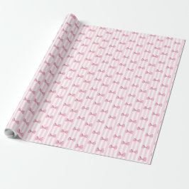 Rosa Bows Flicka Baby Shower Gift Wrap Presentpapper