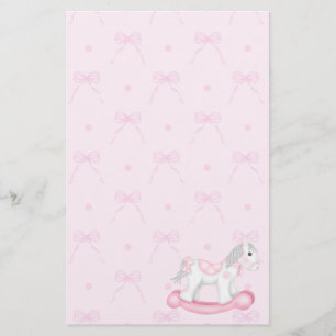 Rosa Bows & Rocking Horse Stationery Brevpapper