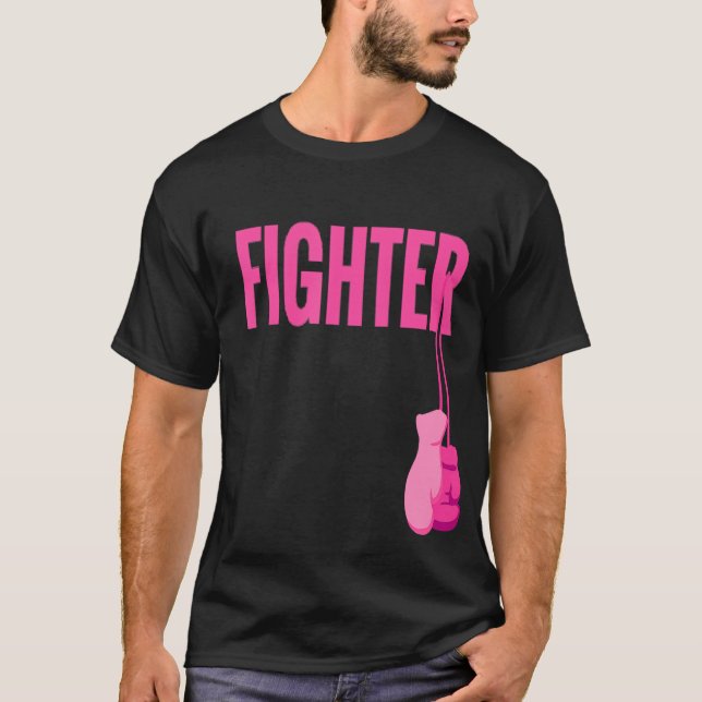 Rosa Boxing-handskar Breast Cancer Awareness T Shirt (Framsida)