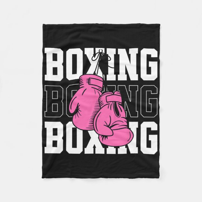 Rosa Boxing-handskar Fleecefilt (Framsidan)
