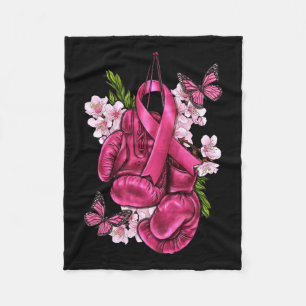 Rosa Boxing Handskar för bröstcancer Rosa Ri Fleecefilt