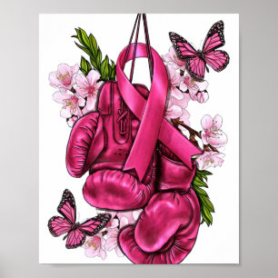 Rosa Boxing Handskar för bröstcancer Rosa Ri Poster