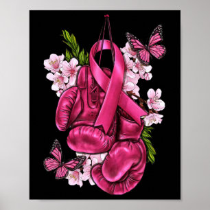 Rosa Boxing Handskar för bröstcancer Rosa Ri Poster