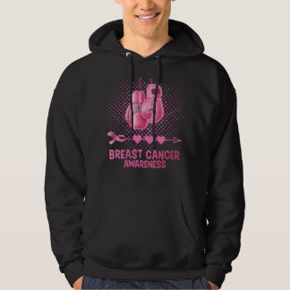 Rosa Boxing Handskar för kvinnors bröstcancermedve Hoodie