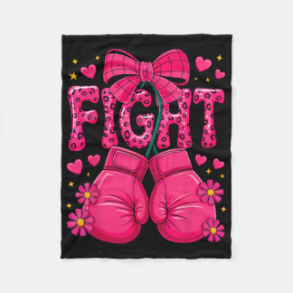 Rosa Boxing-handskar Kamp mot bröstcancer Medveten Fleecefilt