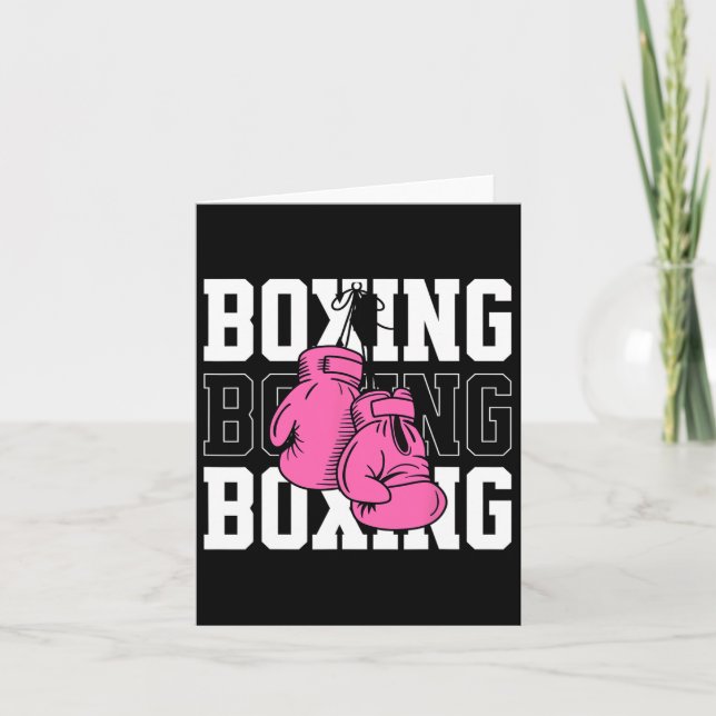Rosa Boxing-handskar Kort (Framsida)
