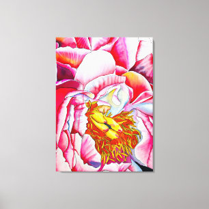 Rosa bra av vattenfärgen Peony Canvastryck