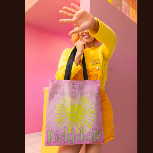 Rosa Bra Day to Play Pickleball Tygkasse (Very fun tote for all your gear!)