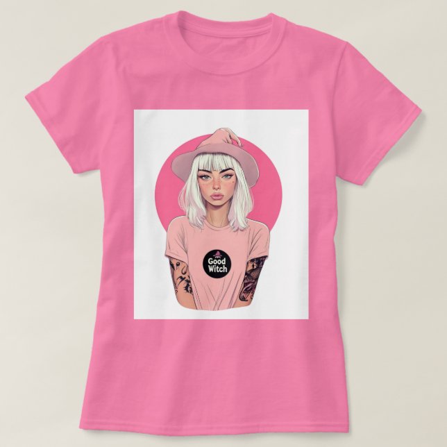 Rosa Bra Witch T Shirt (Design framsida)