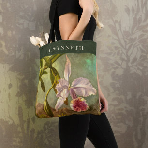 Rosa Brasiliansk Cattelya Orchid med Namn Monogram Tygkasse