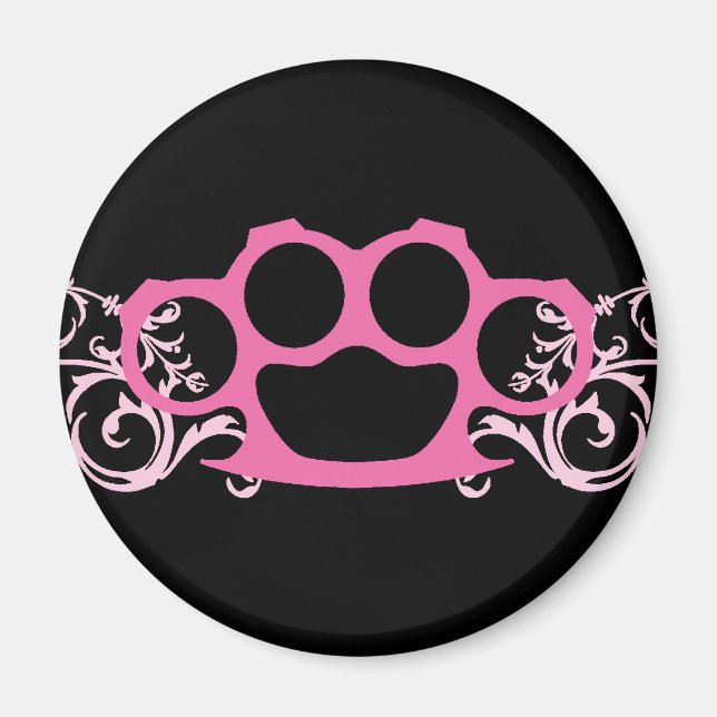 Rosa Brass Knuckles Magnet (Framsidan)