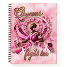 Rosa Breast Cancer Awareness Black Woman Notebook