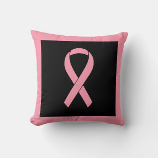 Rosa Breast Cancer Awareness Ribbon Black Kudde
