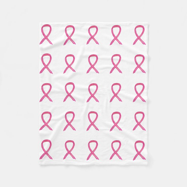 Rosa Breast Cancer Awareness Ribbon Fleece Blanket (Framsidan)
