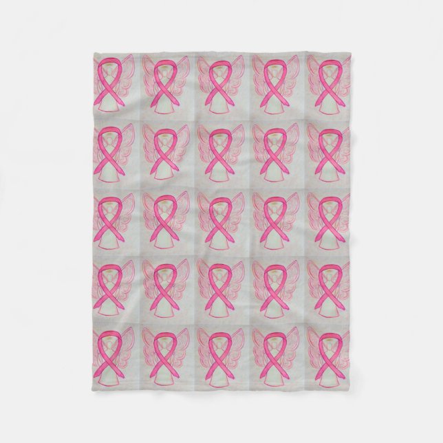 Rosa Breast Cancer Awareness Ribbon Fleece Blanket (Framsidan)