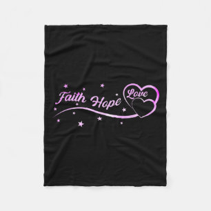 Rosa Breast Cancer Faith Hope Kärlek Breast Cancer Fleecefilt