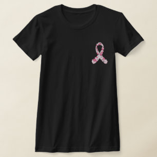 Rosa Breast Cancer Flower Ribbon Anpassade T Shirt