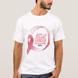 Rosa Breast Cancer Ribbon Teckning BCA Månad T Shirt