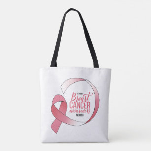 Rosa Breast Cancer Ribbon Teckning BCA Månad Tygkasse