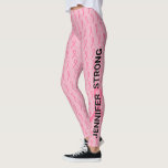Rosa Breast Cancer Springa Dubblan Ditt namn Leggings<br><div class="desc">Gå med bröstcancern springa tävling med dessa rosa band,  ditt namn och hur stark du är eller vem du stöder.  Överlevande eller din text på ena sidan.  Ditt namn eller vem du stöder på andra sidan.  Den här versionen innehåller ett större band tillsammans med de mindre.</div>