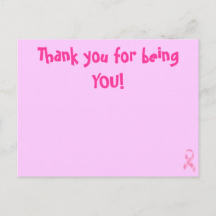 Rosa Breast Cancer Tack - vykort