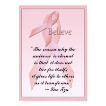 Rosa Breast Cancer Tro Poster Lao Tzu-citat
