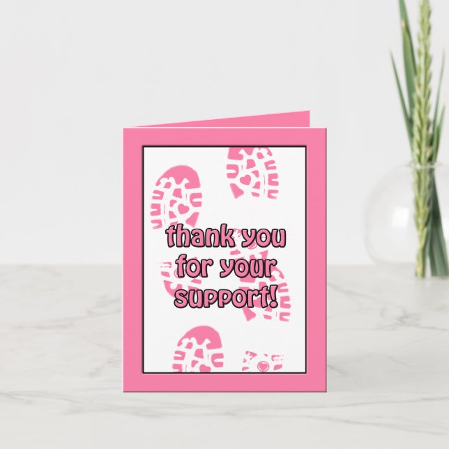 Rosa Breast Cancer Walk Tackkort Card (Framsida)