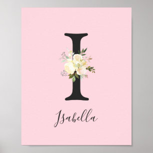 Rosa Brev I, Nursery Namn Wall Art Art Poster