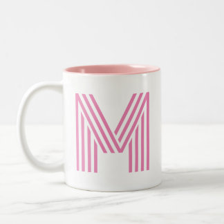 Rosa brev/Monogram Två-Tonad Mugg