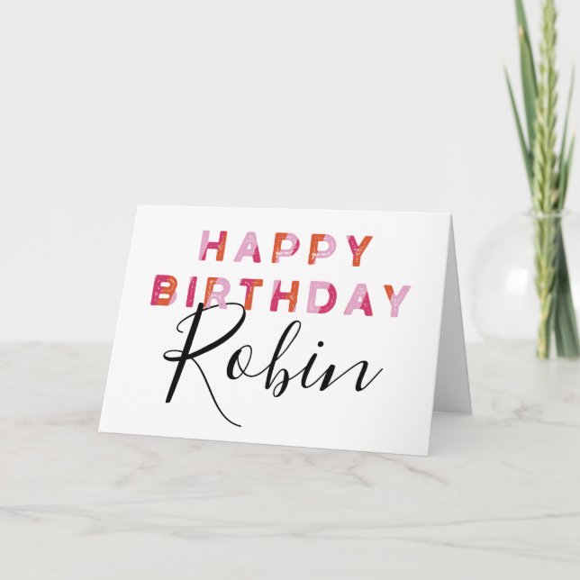 Rosa Brev Simple Stil Personlig Birthday Kort (Framsida)