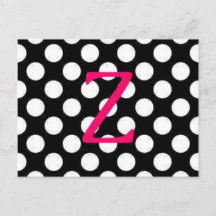 Rosa Brev Z på Polka dots Vykort