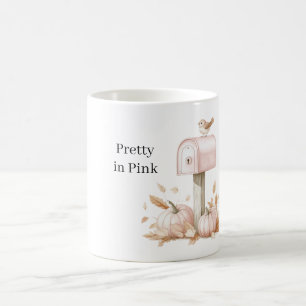 Rosa brevlåda pumpor Fågel Kaffemugg