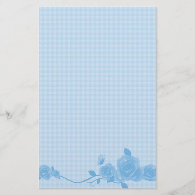 Rosa brevpapper för blåttGingham (Framsida)