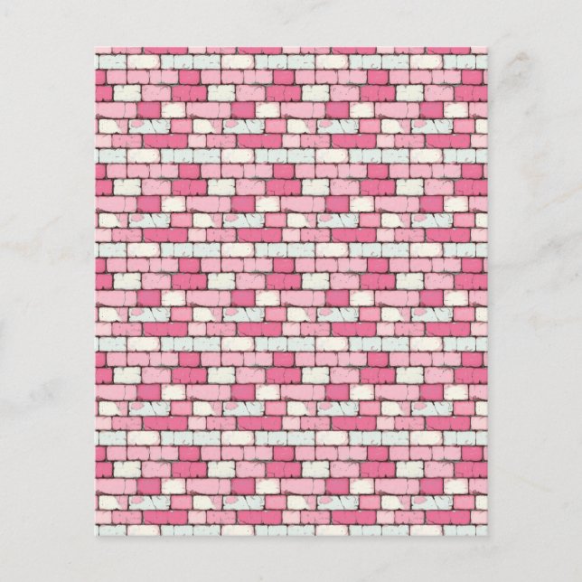 Rosa Brick Wall Scrapbook Papper Segment Journal P (Framsida)