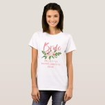rosa brid blommigt vattenfärg t-shirt<br><div class="desc">Vattenskärna av blommigt med bröllop smekmånadsgåva t-shirt. Perfekten till din systerbror mamma pappa moster, morbror dotter till systermorbror, systermorbror. På trendskript och modern vattenfärgsgrafik. Gör livet enklare med den här tänkvärda bröllop- eller födelsedagspressen och visa någon speciell du bryr dig om, eller bara behandla dig själv. Klicka bara på Spara...</div>