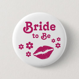 Rosa Bride to be Pin - shock rosa brudens sida sti Knapp