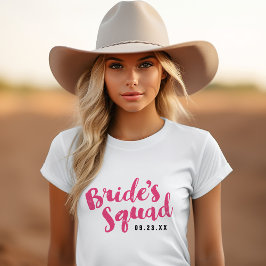 Rosa Brides Squad Personlig Brudens sida Tanker Tee Shirt