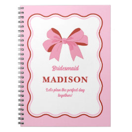 Rosa Bridesmaid Bachelorette Anteckningsbok