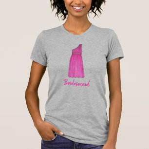 Rosa Bridesmaid Dress Bröllop Brudens sida T-Shirt