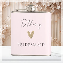 Rosa Bridesmaid Heart Modern Script Fickplunta