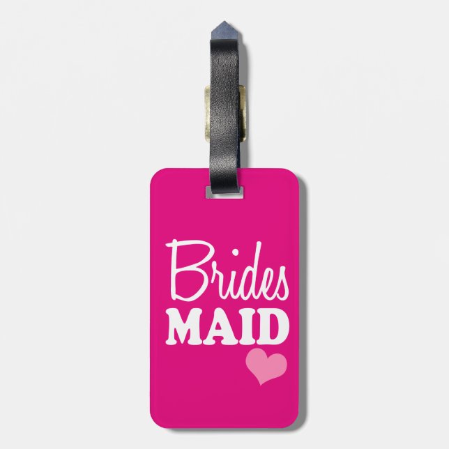 Rosa Bridesmaid-resetagg Bagagebricka (Baksidan Lodrät)