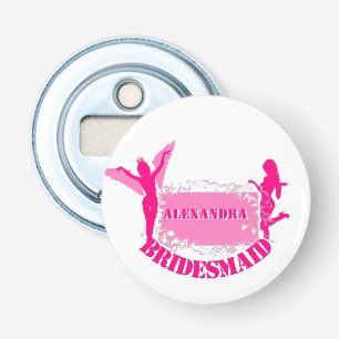 Rosa bridesmaids bachelorette flasköppnare