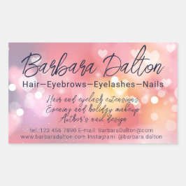 Rosa Bright Bokeh Rektangulärt Klistermärke