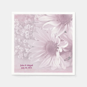 Rosa Bröllop Daisy Bouquet Pappersservett