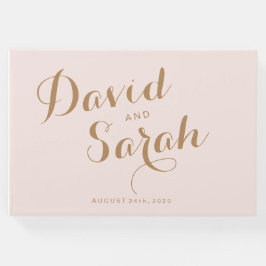 Rosa Bröllop Guest bok