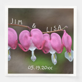 Rosa Bröllop Hearts Pappersservett