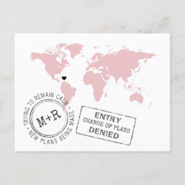 Rosa Bröllop i exotiskt land Ändra datum Roligt Meddelande Vykort